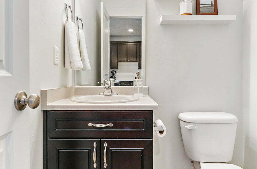 Photo of half bathroom in 3 bedroom townhome located near Salt Lake City, UT.