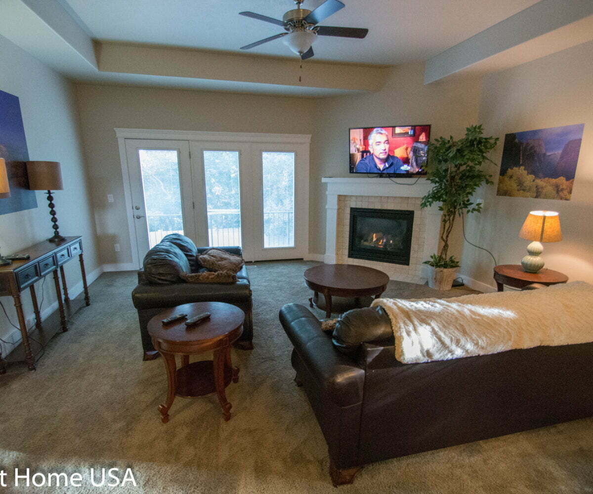 Living room photo of furnished 4 bedroom home in Cottonwood Heights, UT.